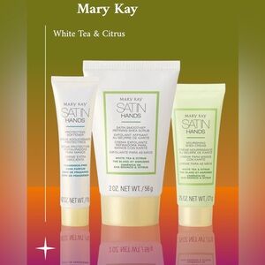 Mary Kay Satin hands Deluxe Mini Pampering Set White Tea & Citrus NEW